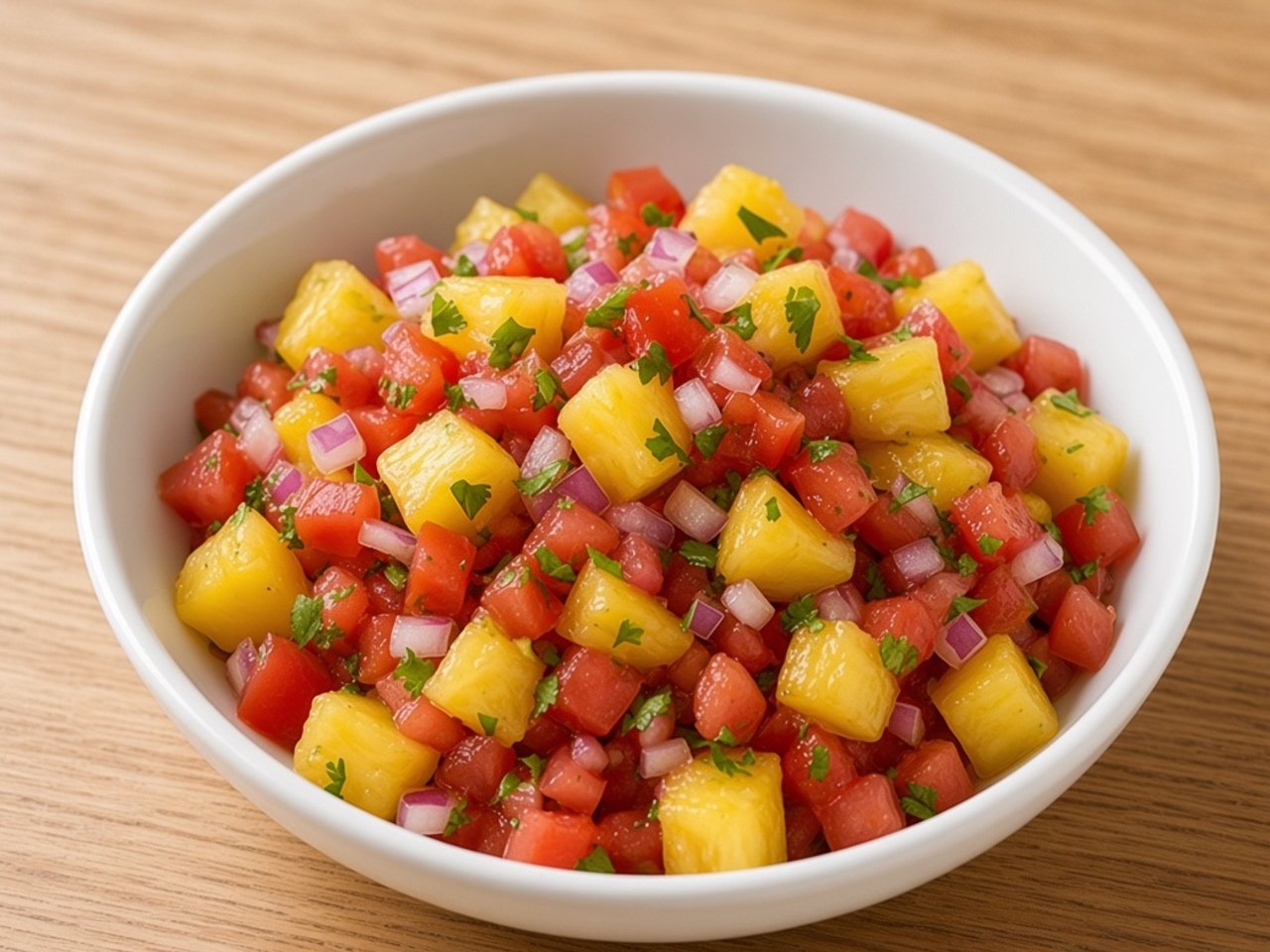 Extra pineapple pico (6 oz): Pineapple pico, 6 oz side.