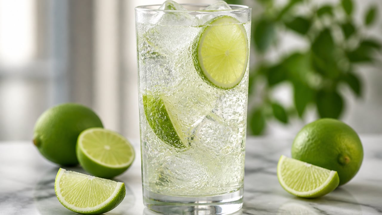 Sparkling Lime: Crisp lime sparkling water — zero sugar, bright and clean.